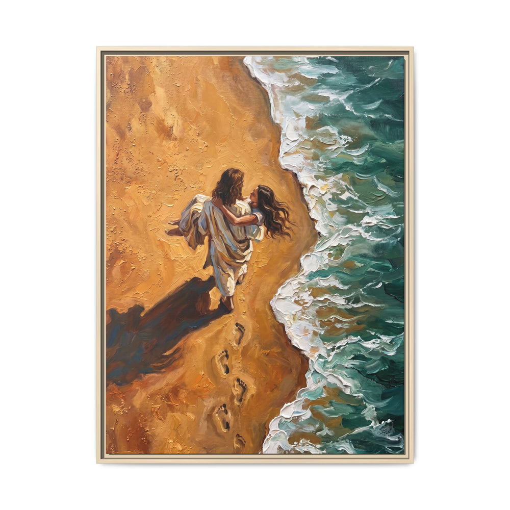 Carried in His Arms – Framed Canvas