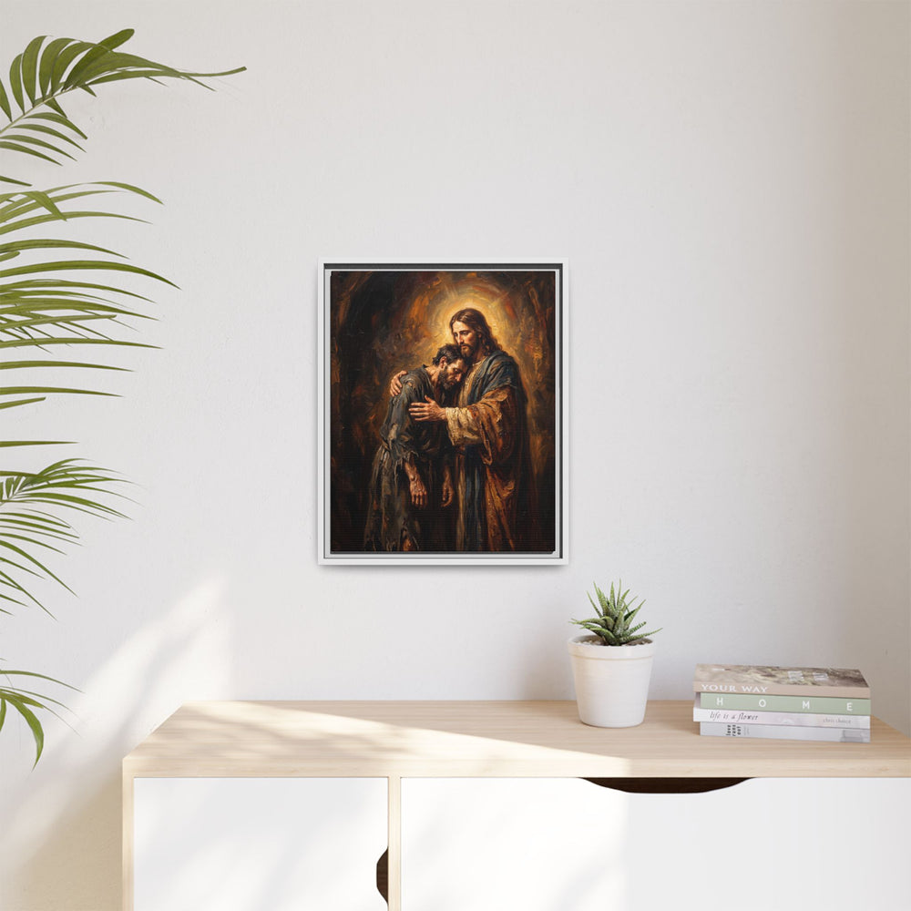 The Embrace of Christ – Framed Canvas