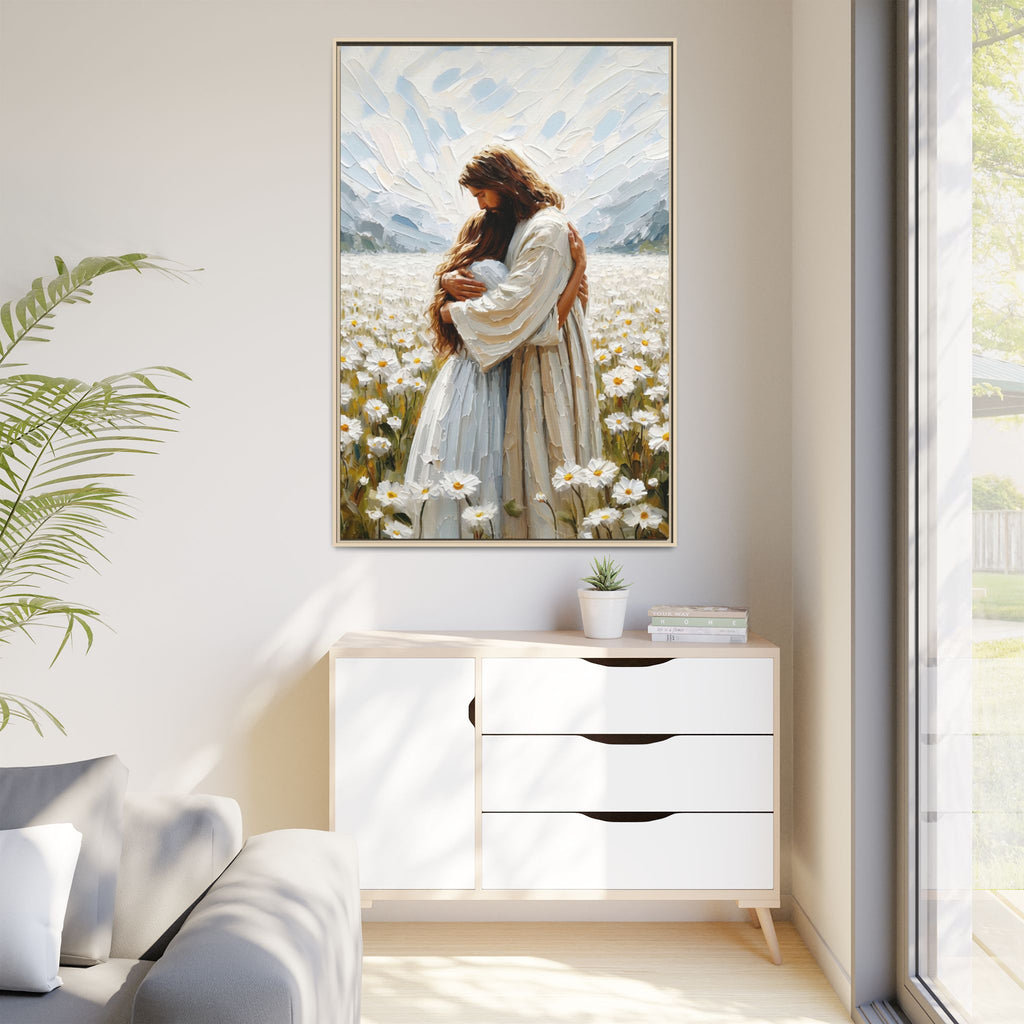 Held by Jesus – Framed Canvas