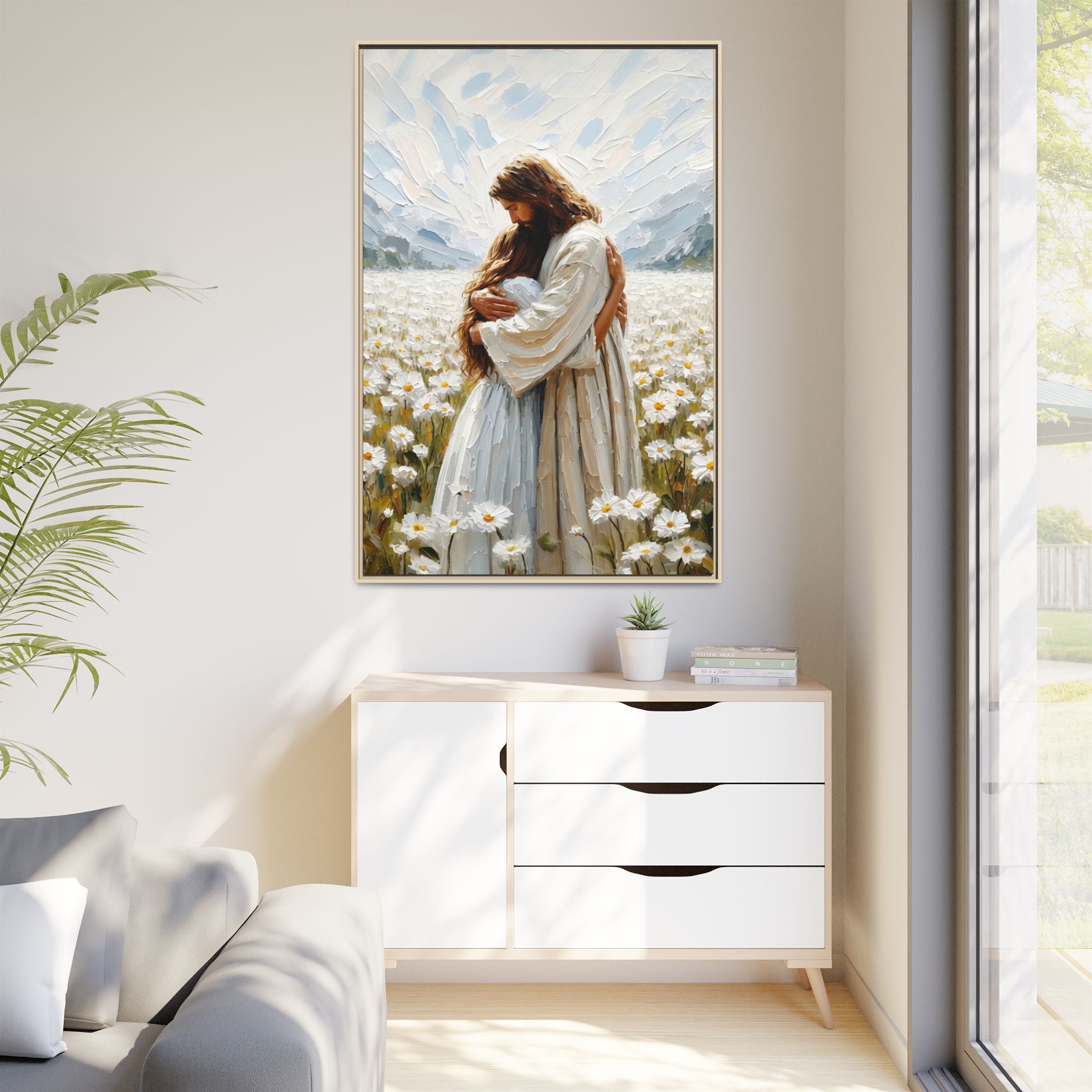 Held by Jesus – Framed Canvas