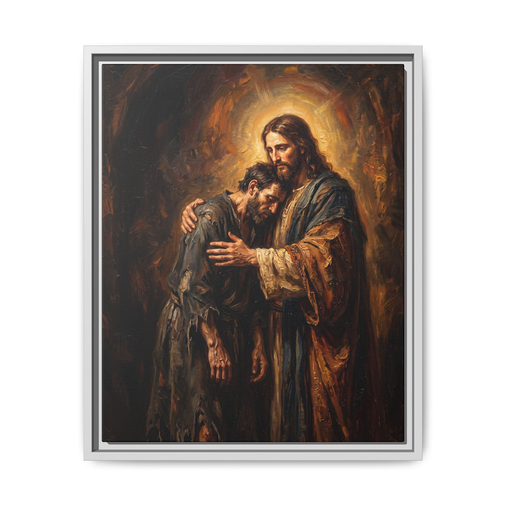 The Embrace of Christ – Framed Canvas
