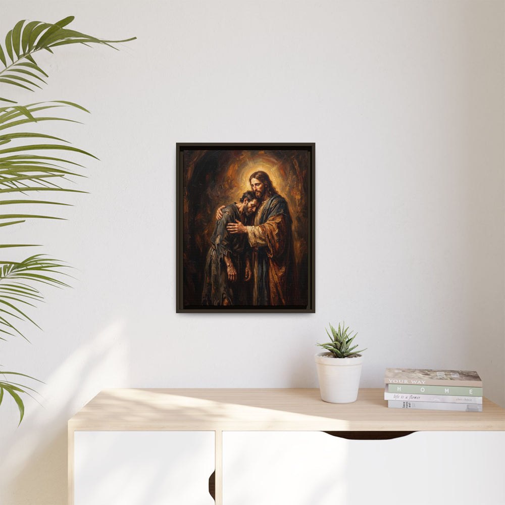The Embrace of Christ – Framed Canvas