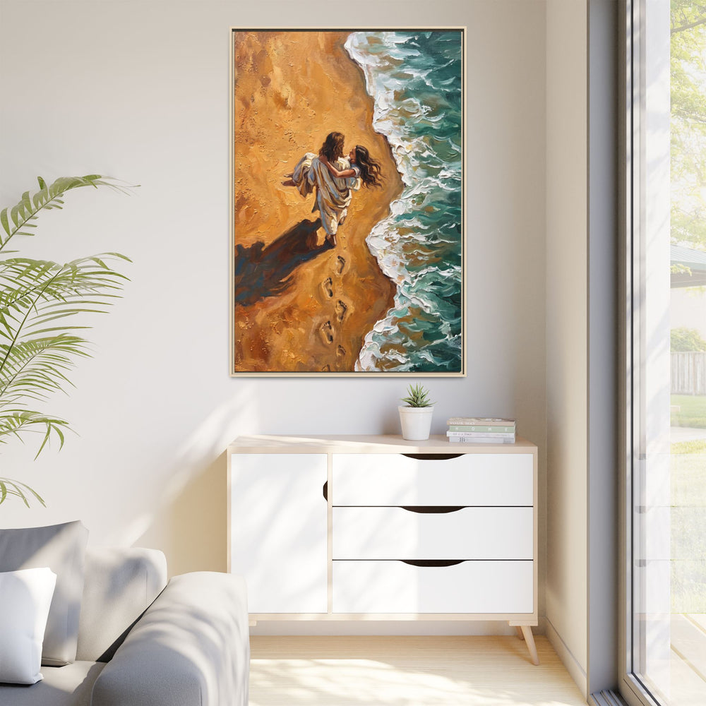 Carried in His Arms – Framed Canvas