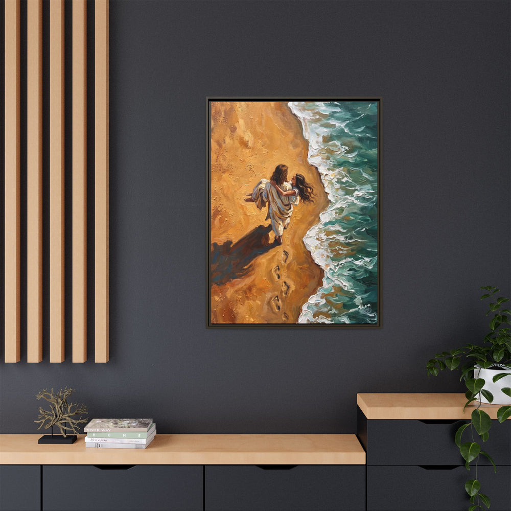 Carried in His Arms – Framed Canvas