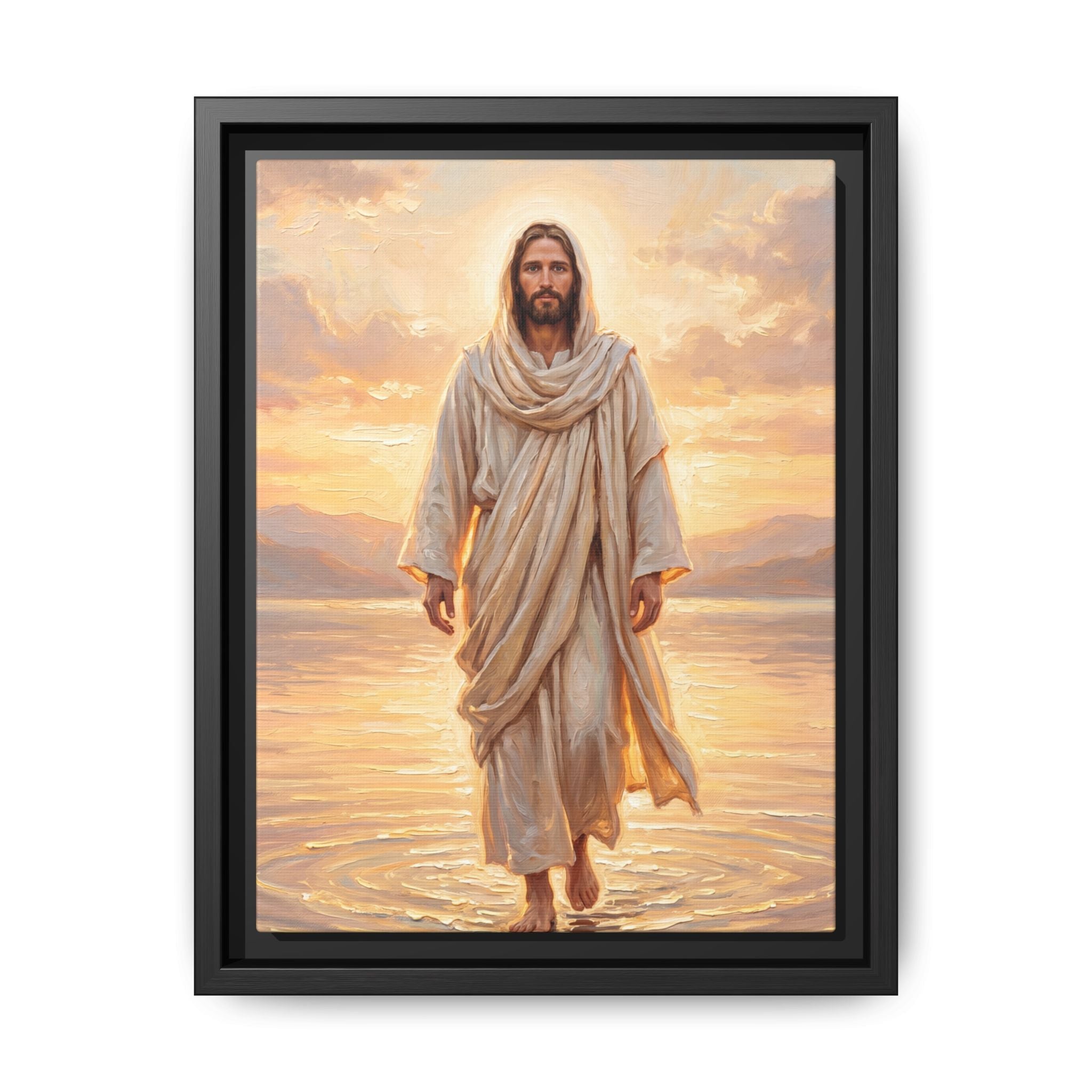 By the Shore at Dawn – Framed Canvas
