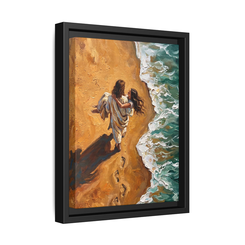 Carried in His Arms – Framed Canvas