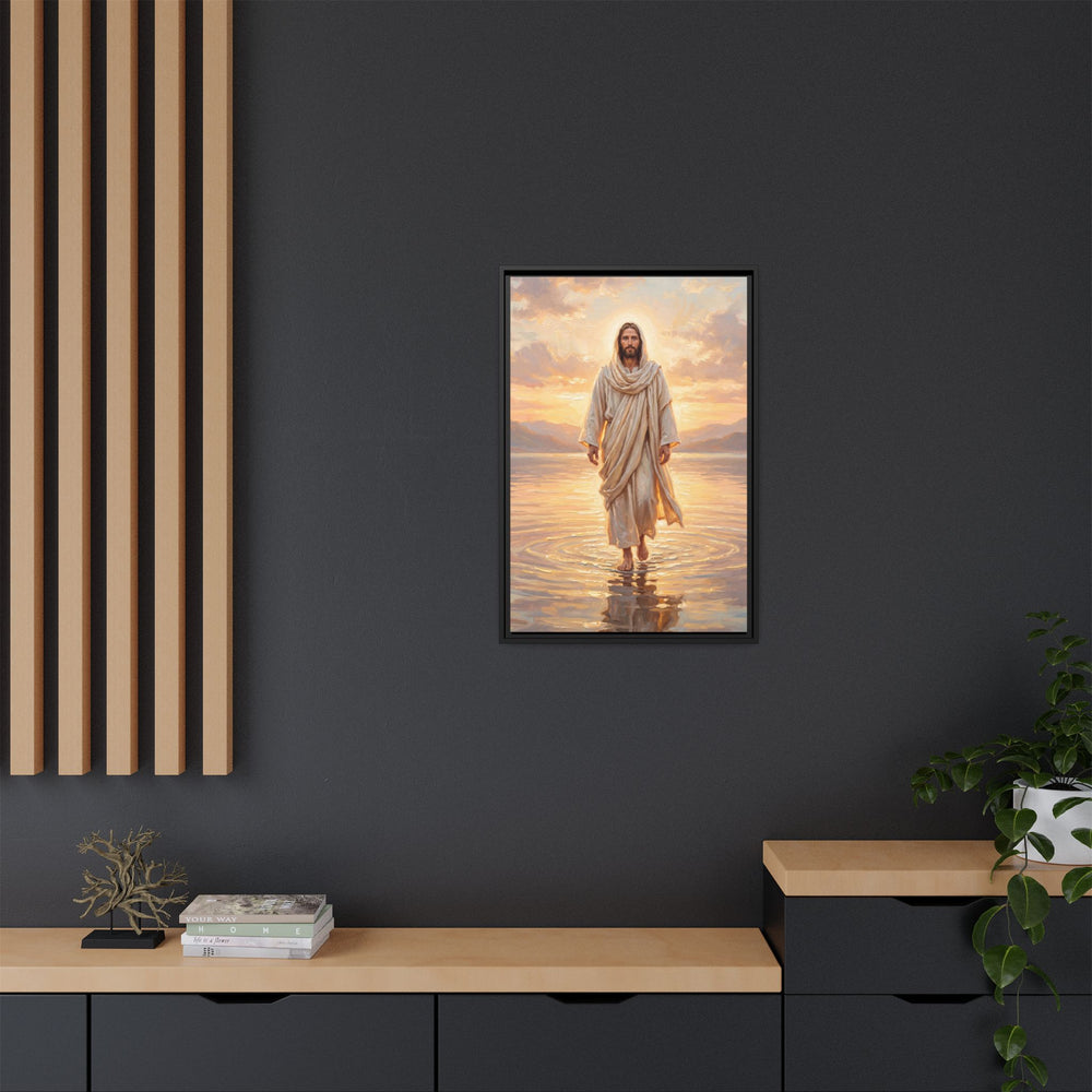 By the Shore at Dawn – Framed Canvas