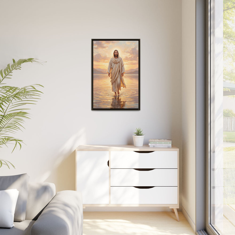 By the Shore at Dawn – Framed Canvas