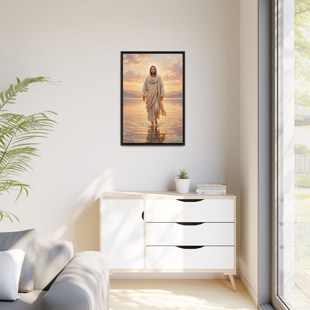 By the Shore at Dawn – Framed Canvas