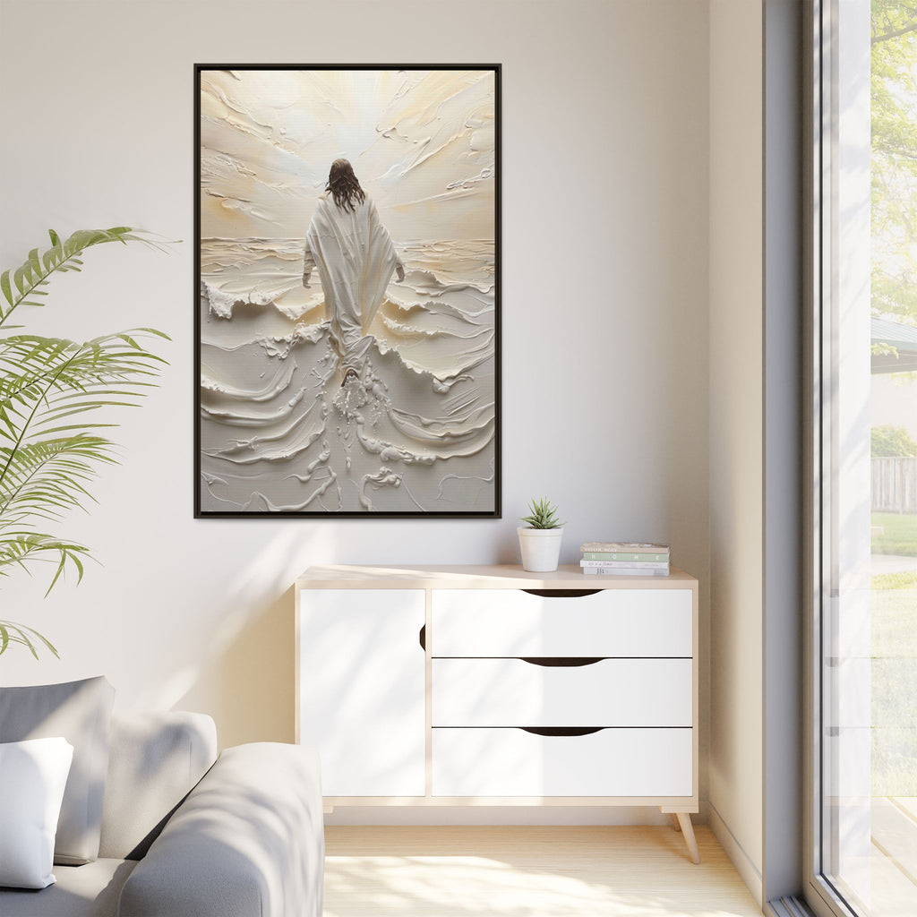 Christus auf den Wellen – Gerahmte Leinwand