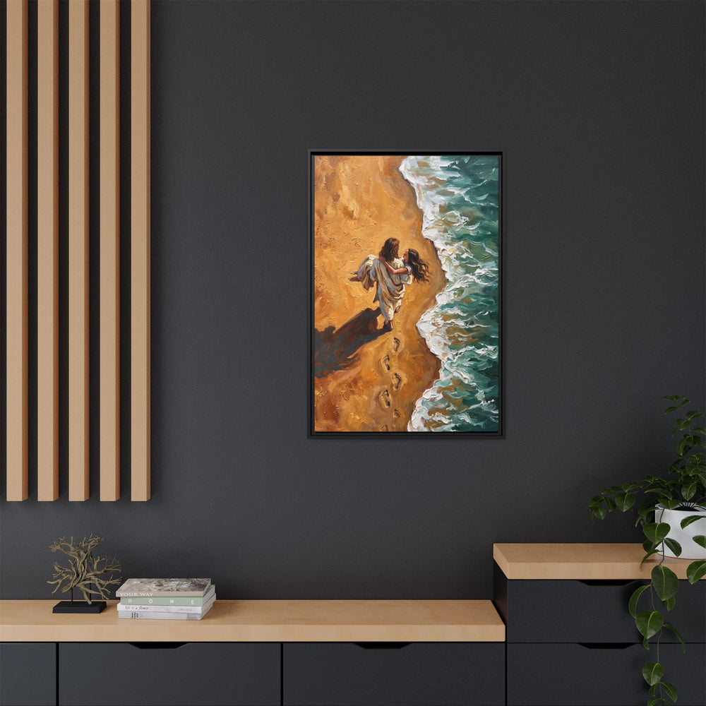 Carried in His Arms – Framed Canvas