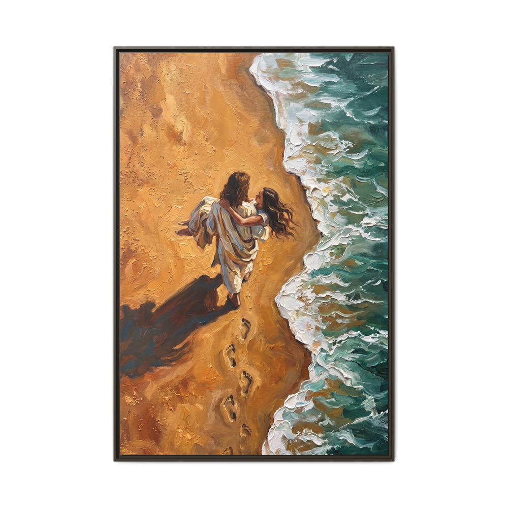 Carried in His Arms – Framed Canvas