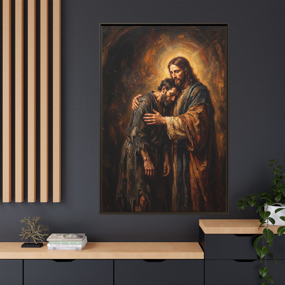 The Embrace of Christ – Framed Canvas