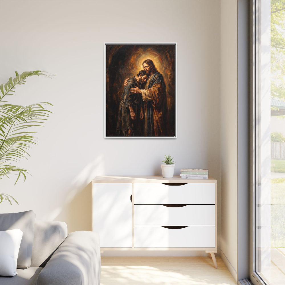 The Embrace of Christ – Framed Canvas