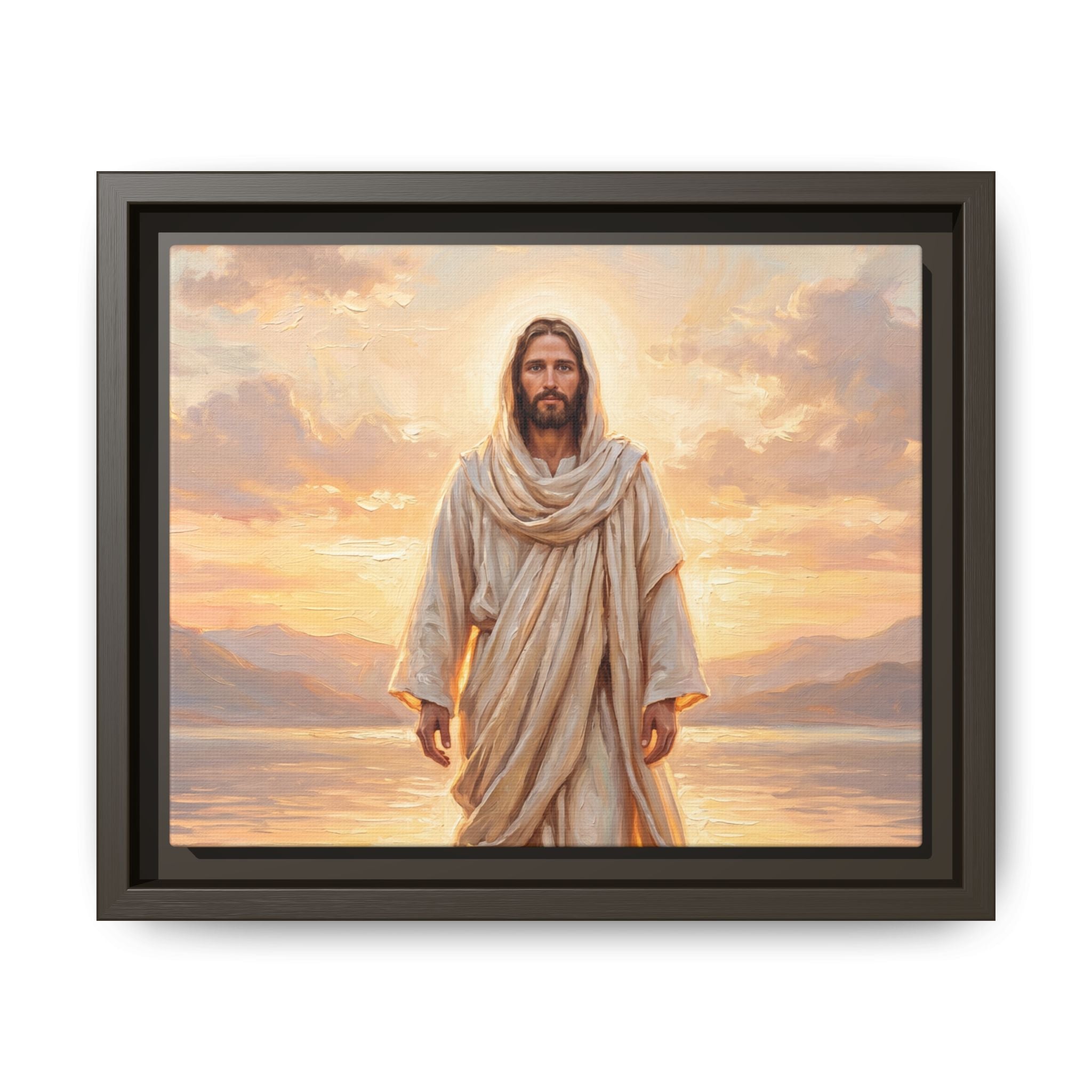 By the Shore at Dawn – Framed Canvas