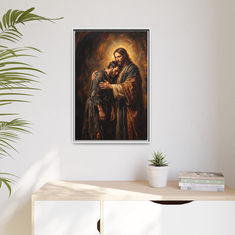 The Embrace of Christ – Framed Canvas