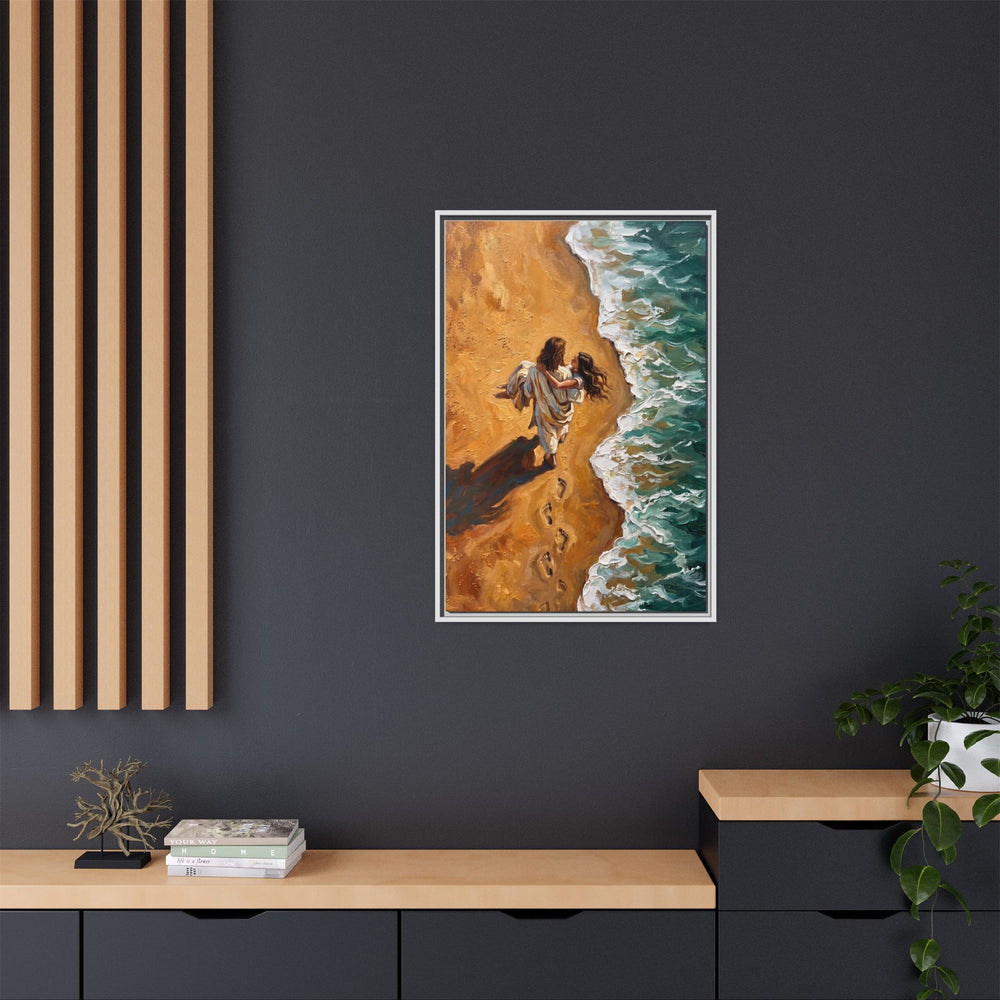 Carried in His Arms – Framed Canvas