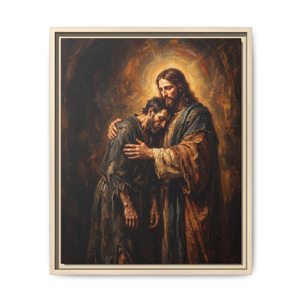 The Embrace of Christ – Framed Canvas