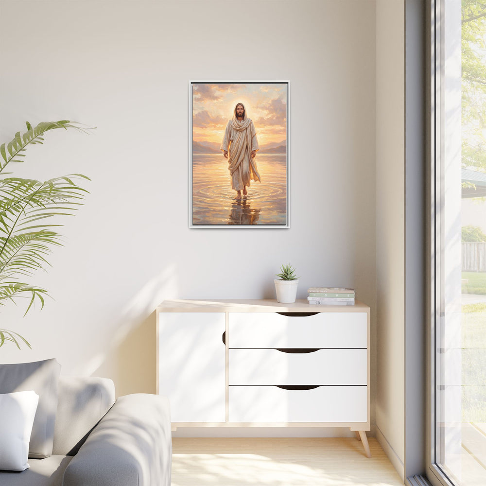 By the Shore at Dawn – Framed Canvas