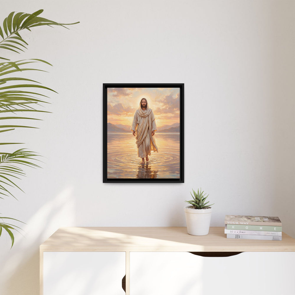 By the Shore at Dawn – Framed Canvas