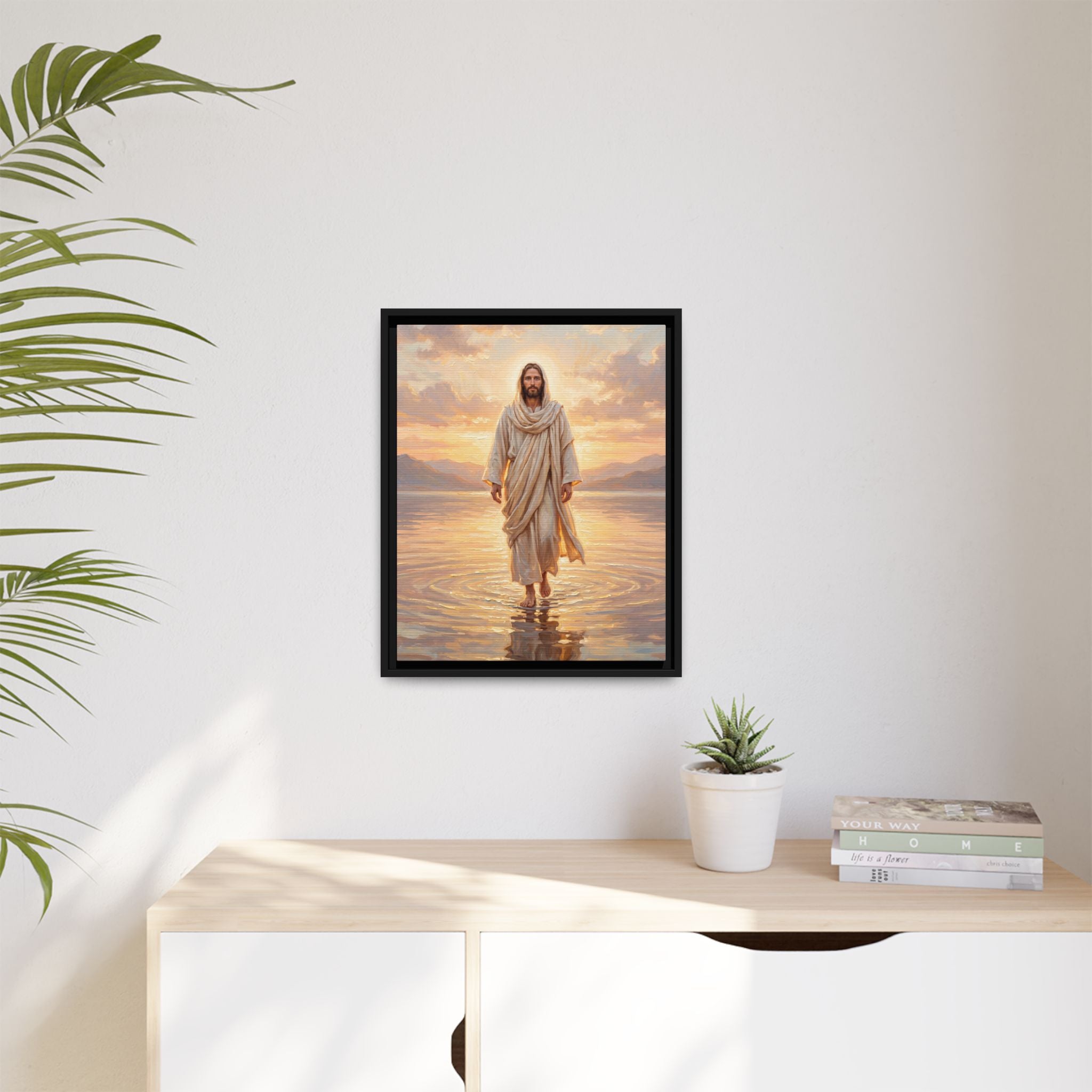 By the Shore at Dawn – Framed Canvas