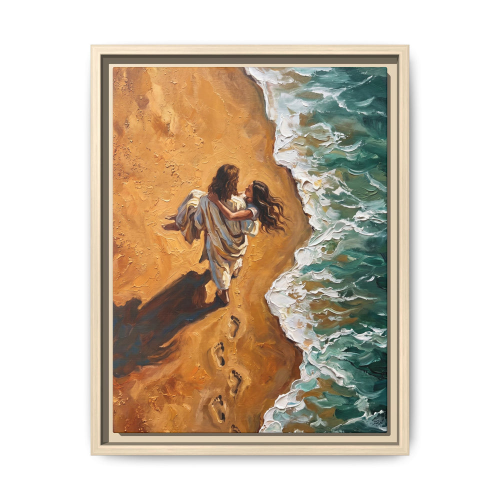 Carried in His Arms – Framed Canvas
