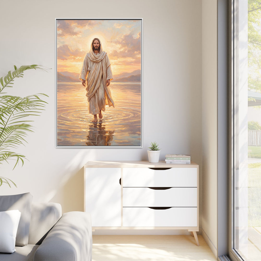 By the Shore at Dawn – Framed Canvas