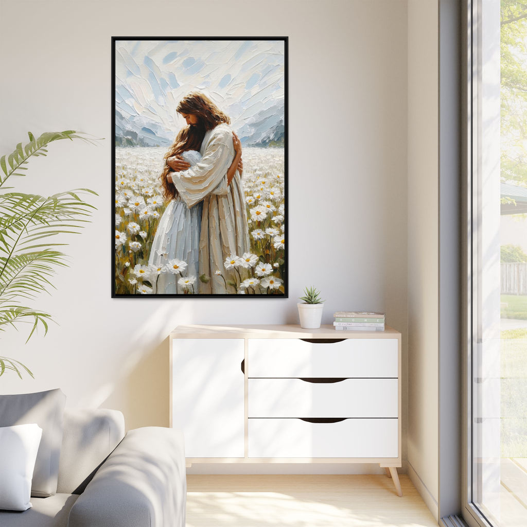 Held by Jesus – Framed Canvas