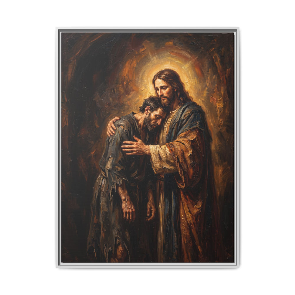 The Embrace of Christ – Framed Canvas