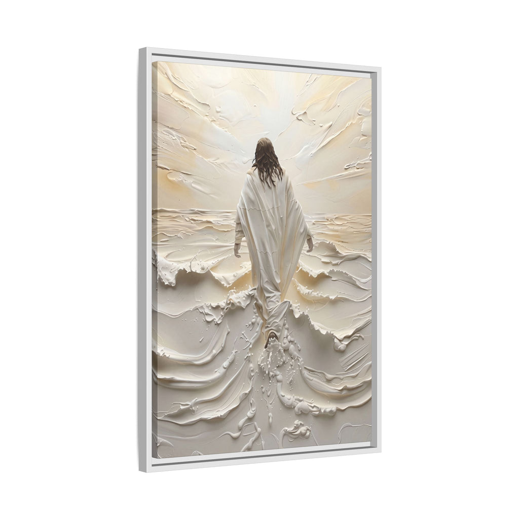 Christus auf den Wellen – Gerahmte Leinwand