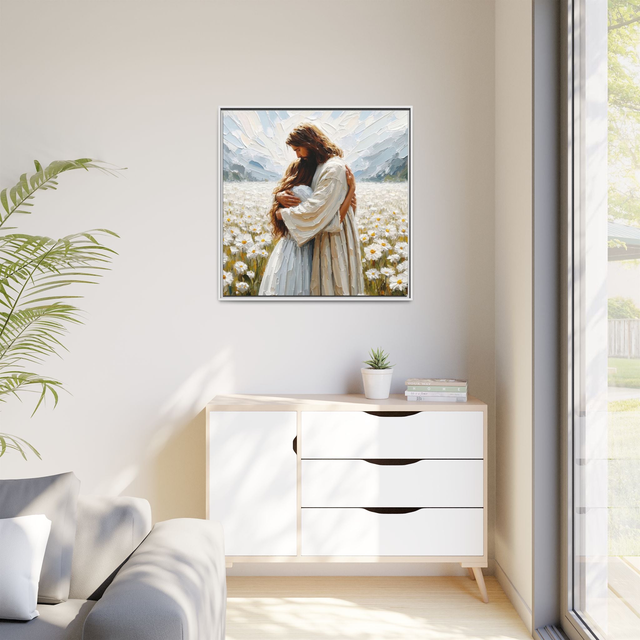Held by Jesus – Framed Canvas