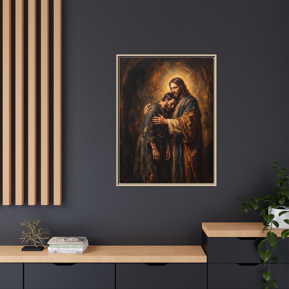 The Embrace of Christ – Framed Canvas
