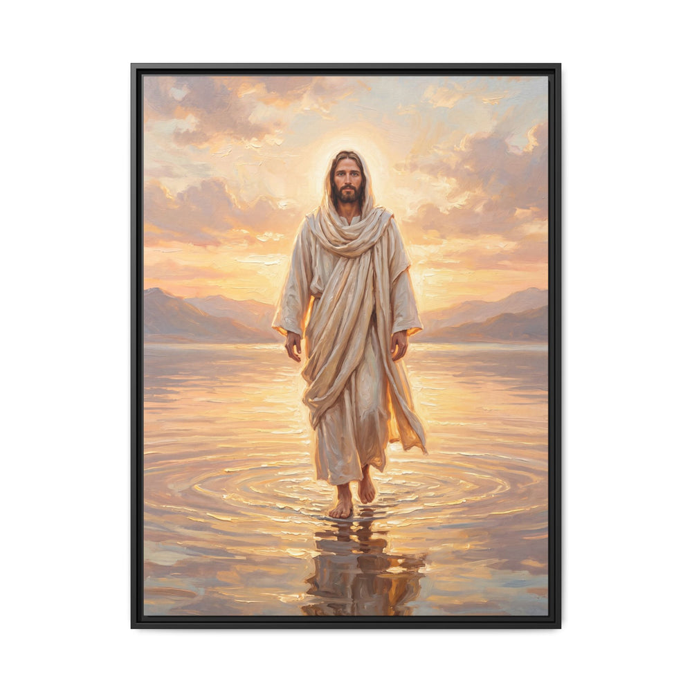 By the Shore at Dawn – Framed Canvas