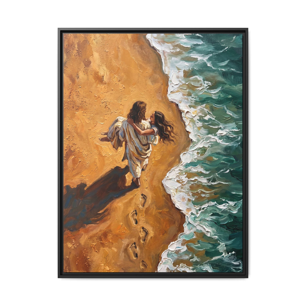 Carried in His Arms – Framed Canvas
