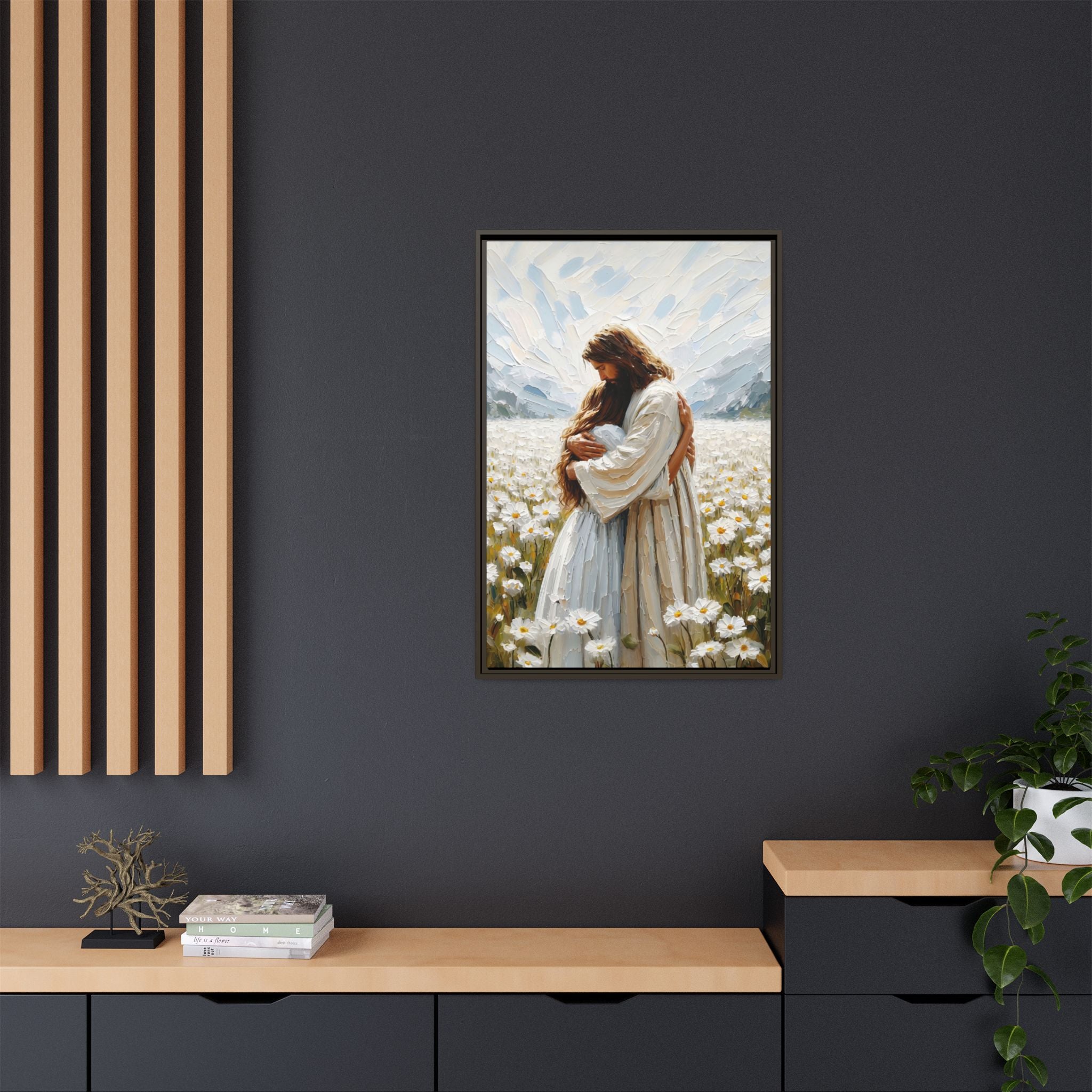 Held by Jesus – Framed Canvas
