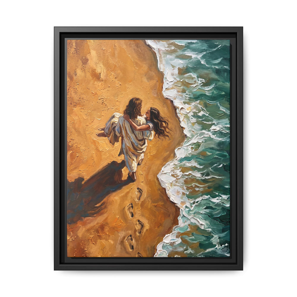 Carried in His Arms – Framed Canvas
