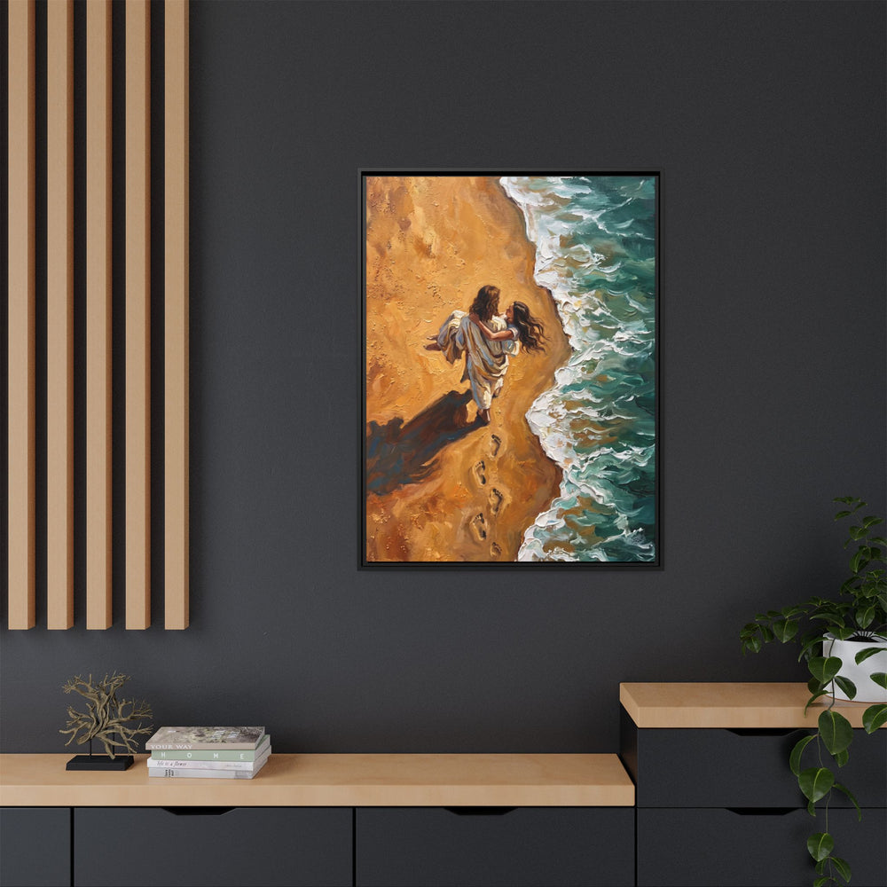 Carried in His Arms – Framed Canvas