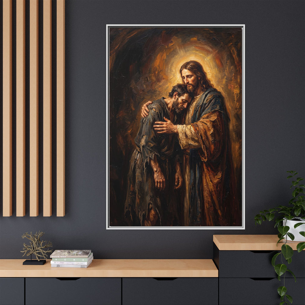 The Embrace of Christ – Framed Canvas