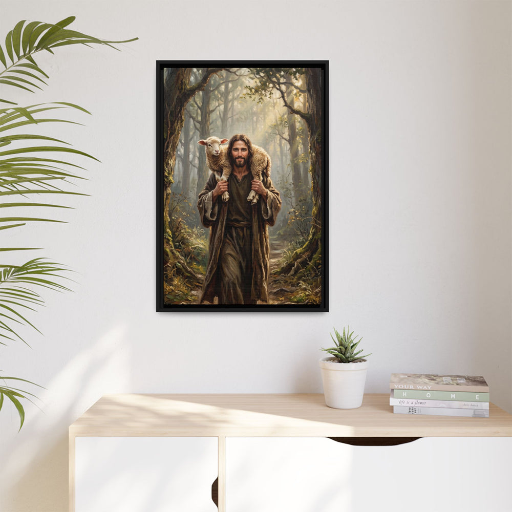 Jesus and the Child – Framed Canvas