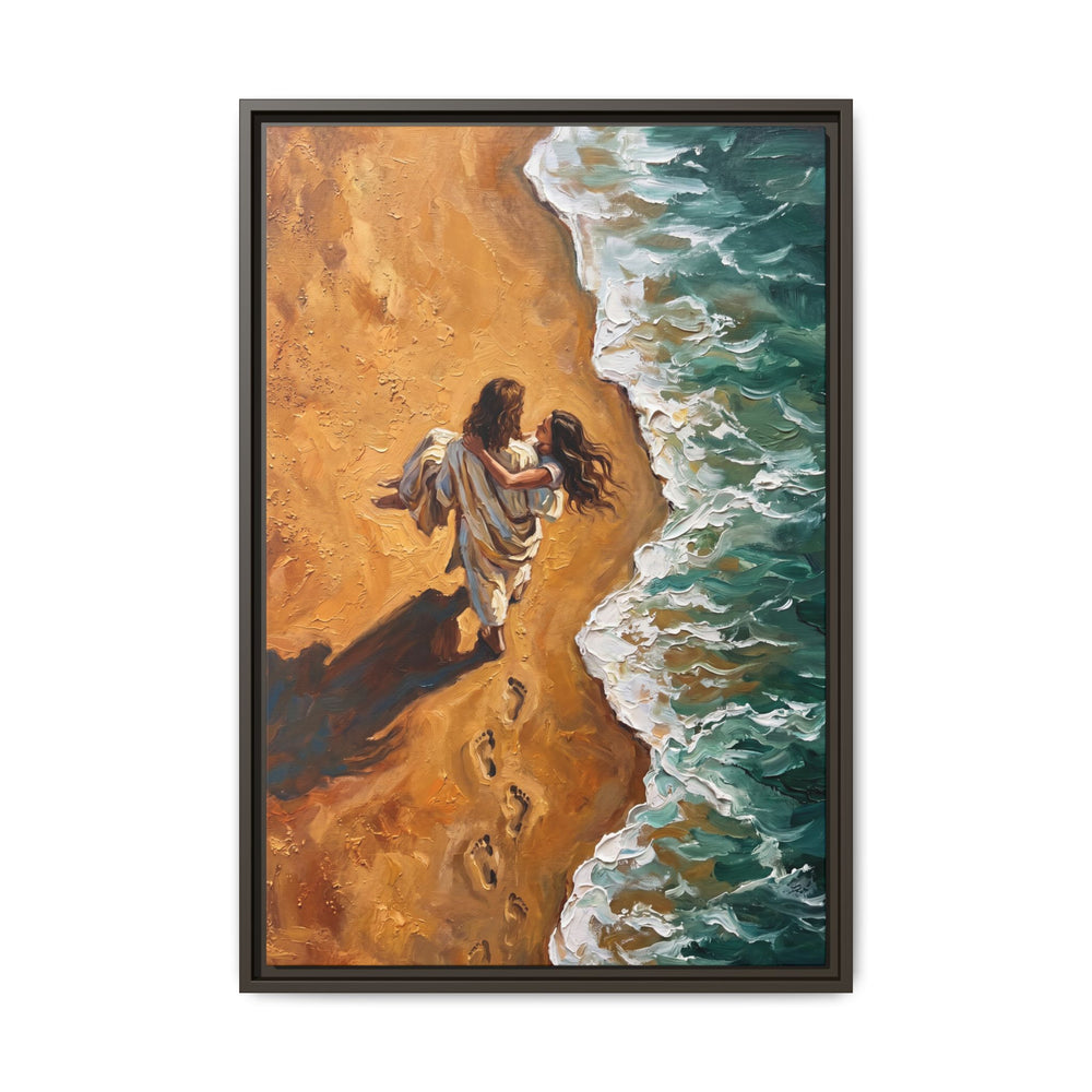 Carried in His Arms – Framed Canvas