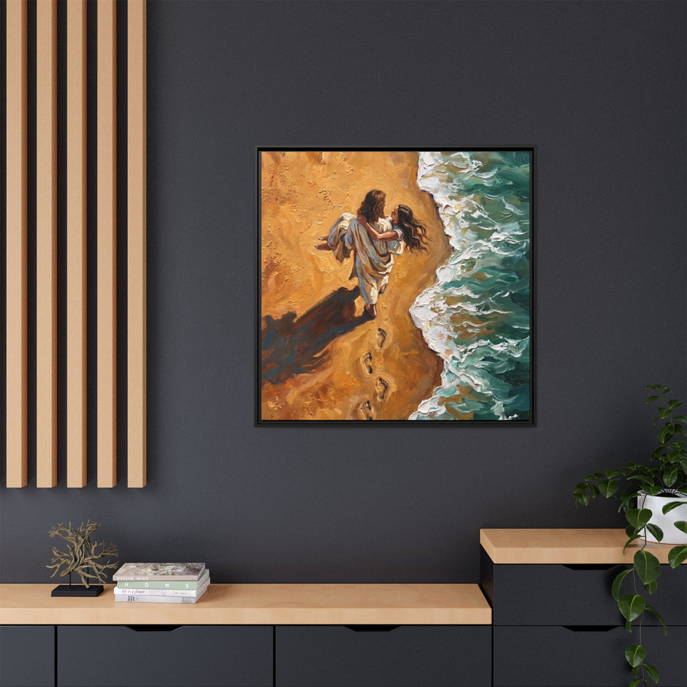 Carried in His Arms – Framed Canvas
