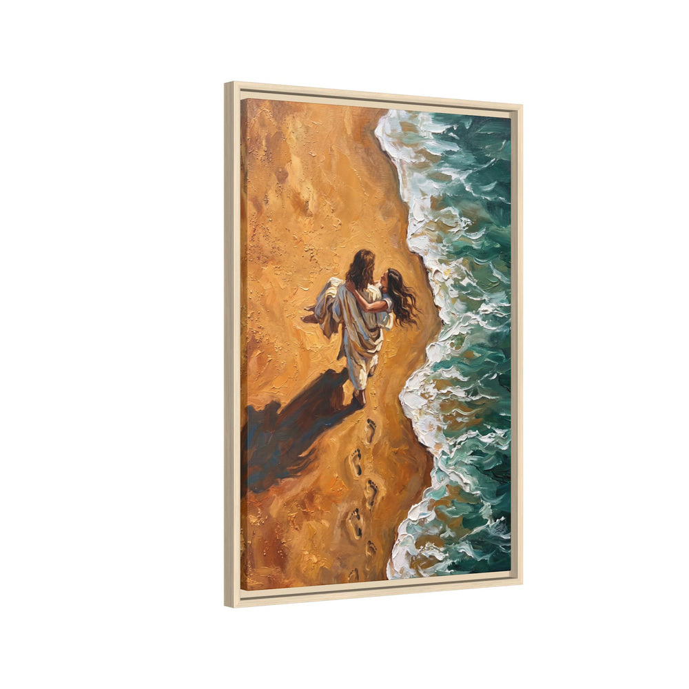 Carried in His Arms – Framed Canvas
