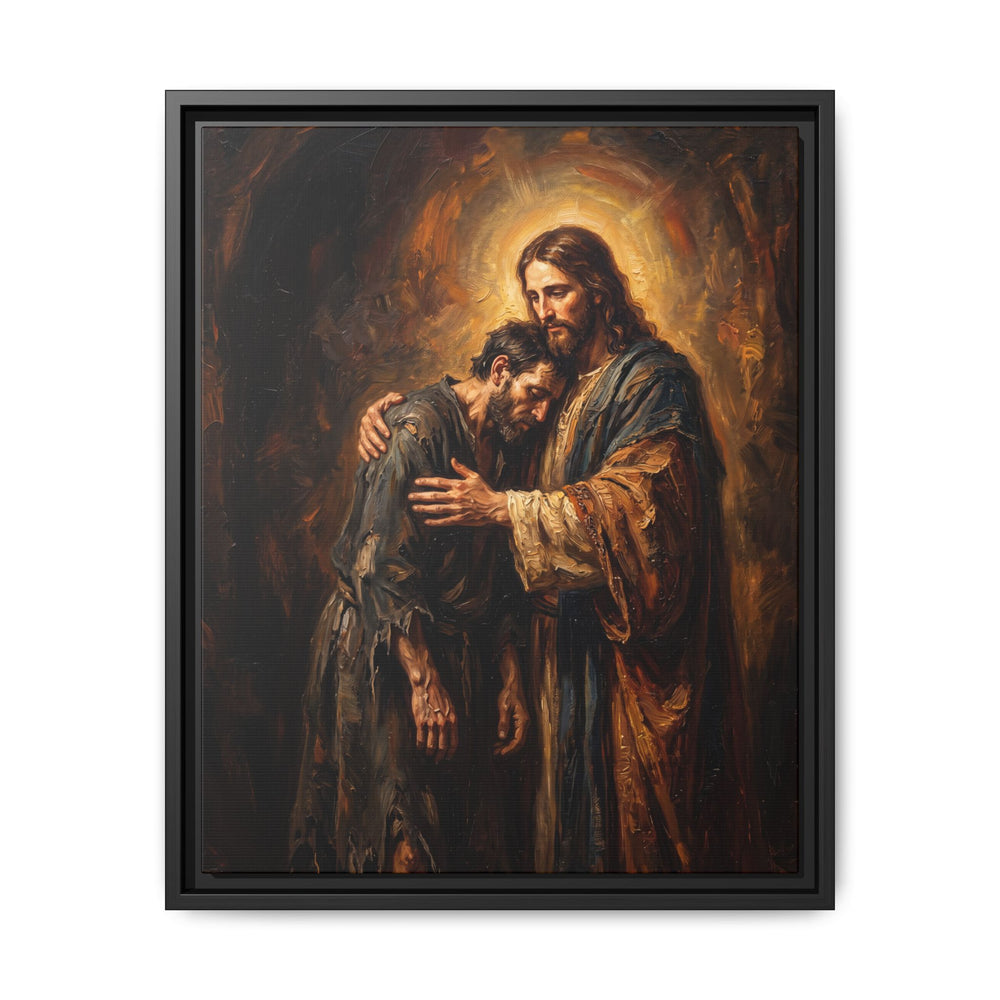 The Embrace of Christ – Framed Canvas