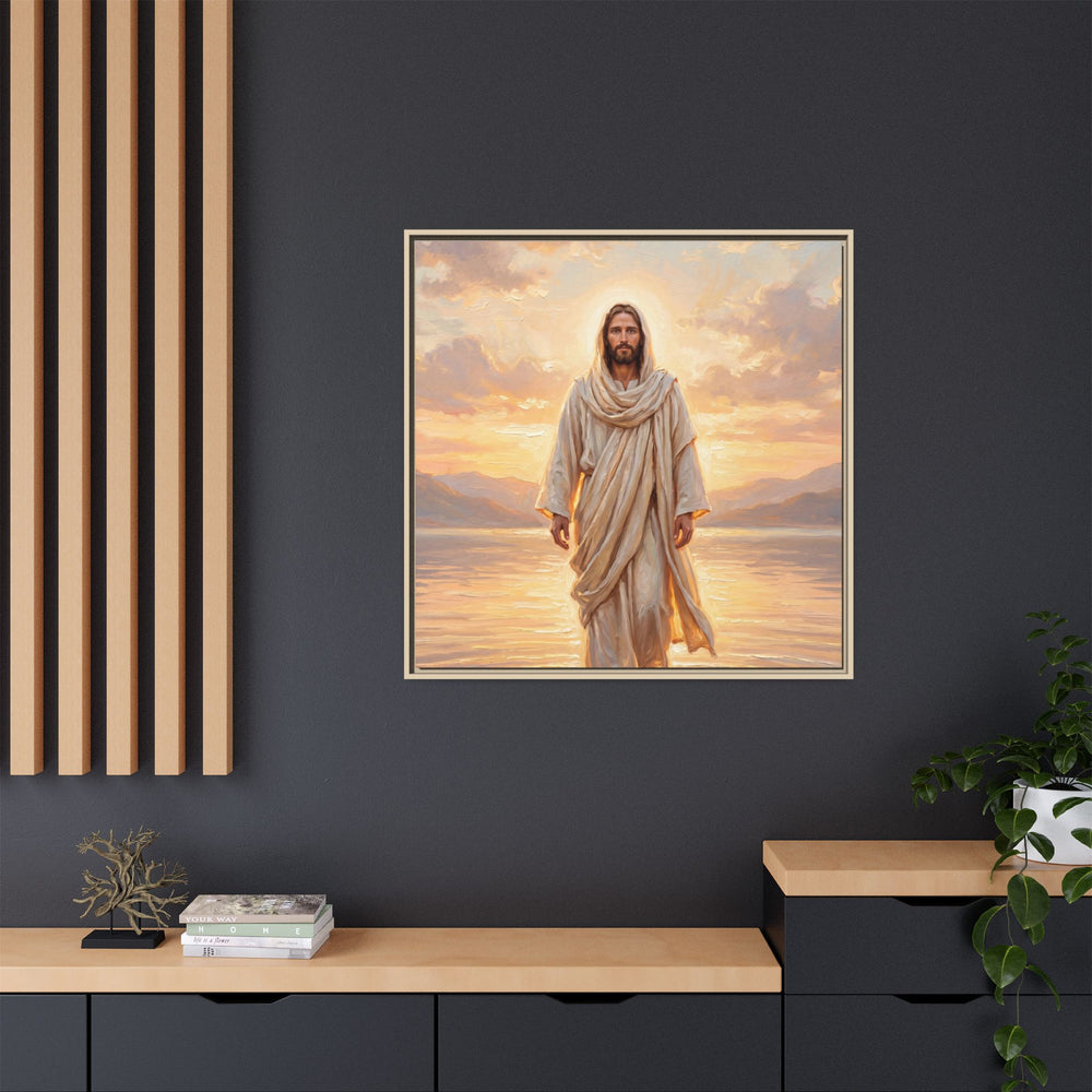 By the Shore at Dawn – Framed Canvas