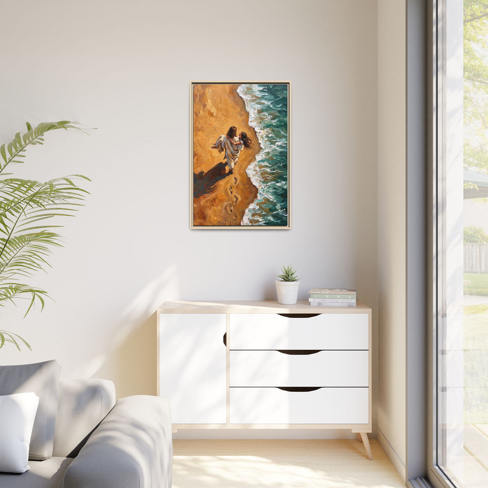 Carried in His Arms – Framed Canvas