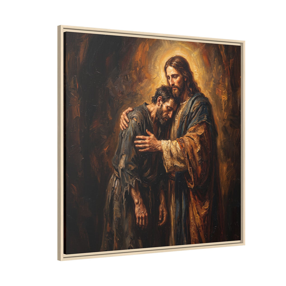 The Embrace of Christ – Framed Canvas