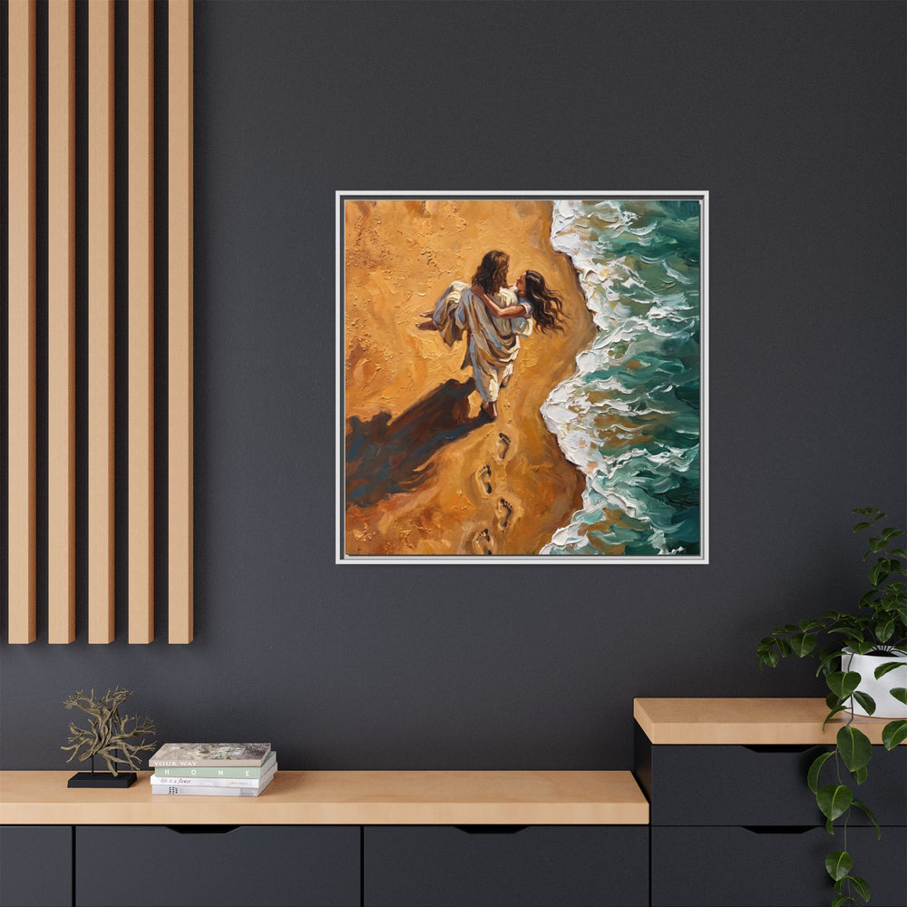 Carried in His Arms – Framed Canvas