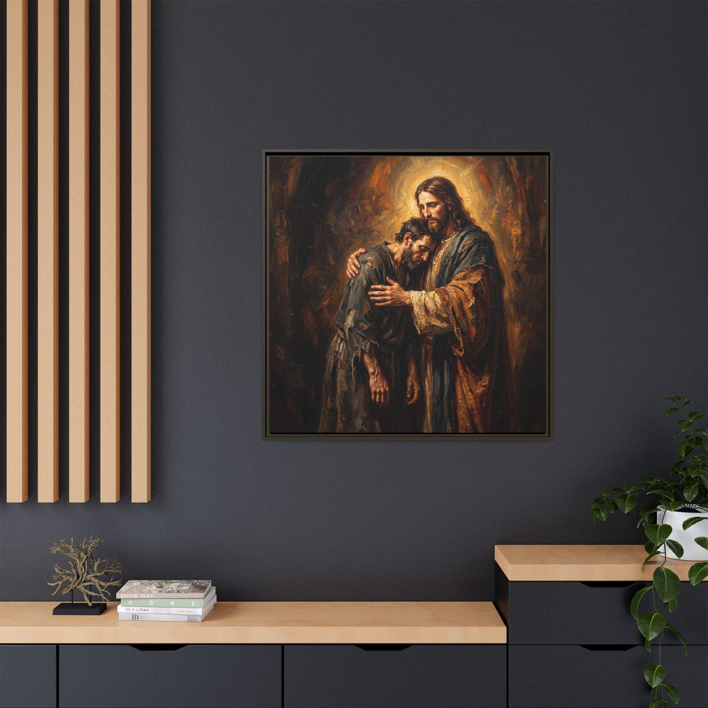The Embrace of Christ – Framed Canvas