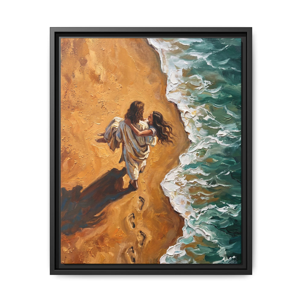 Carried in His Arms – Framed Canvas