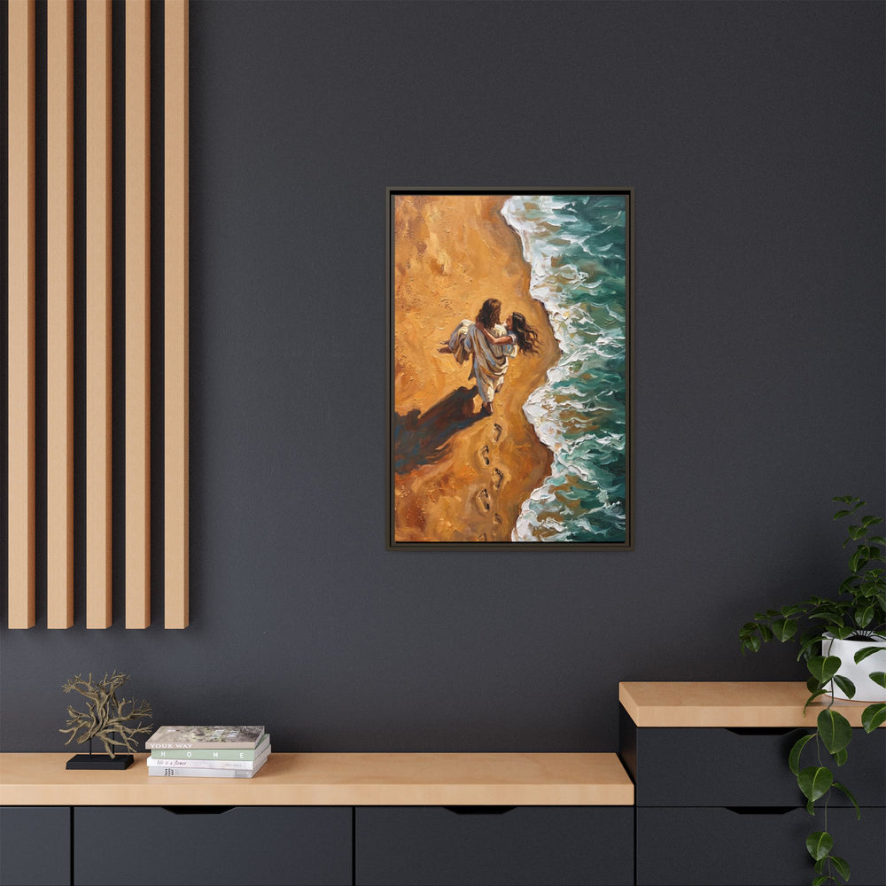 Carried in His Arms – Framed Canvas